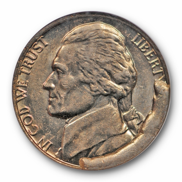 1992 nickel die break error showing raised cud at rim where the coining die fractured